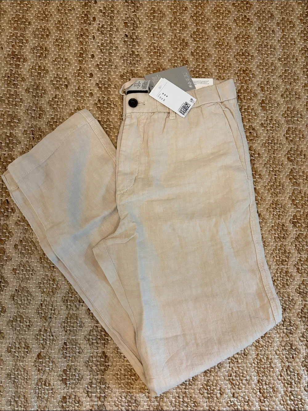 H&M Linen Blend Pants in Natural - NWT